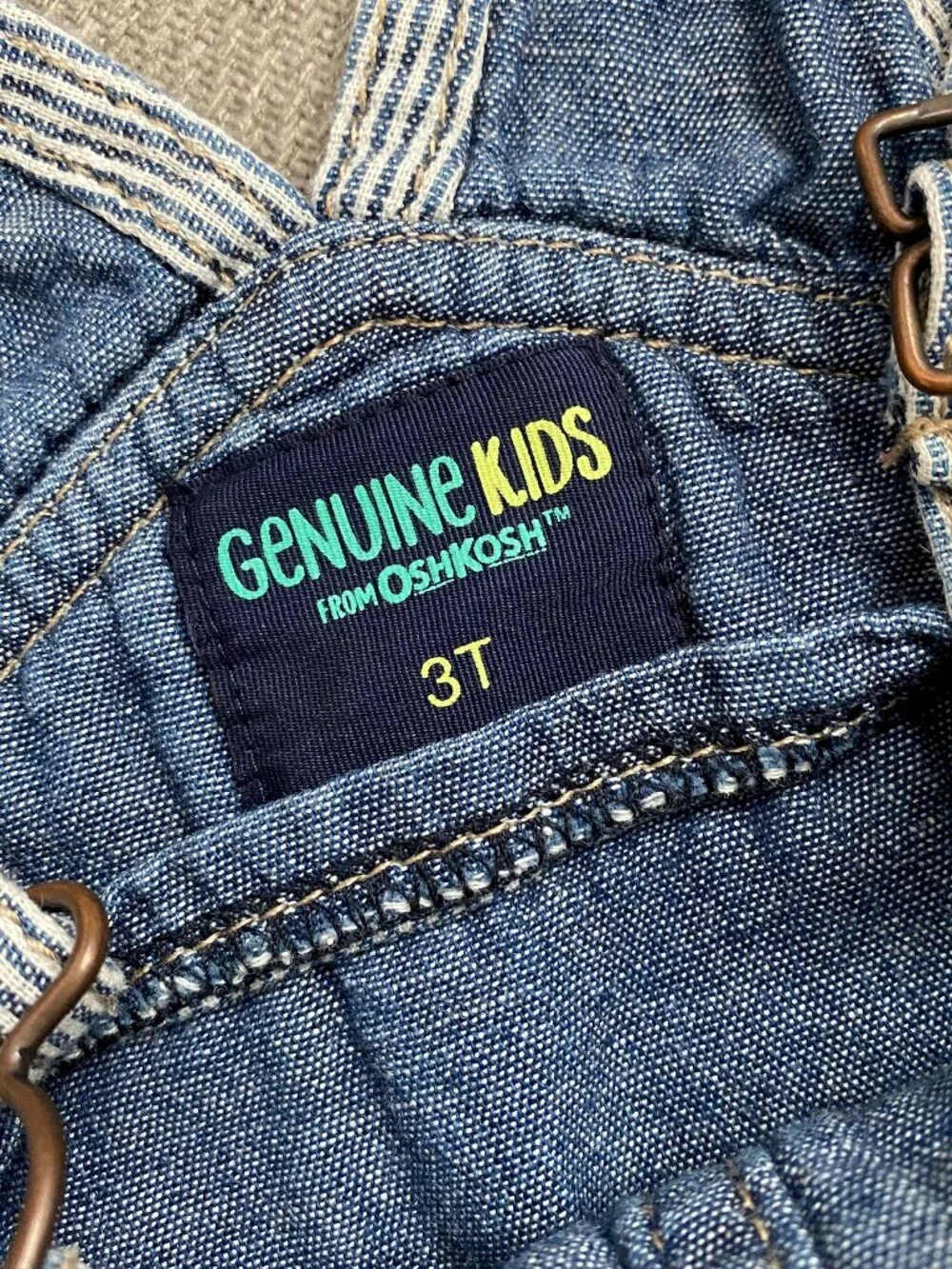 Genuine Kids Oshkosh Denim Striped Dungarees 3T